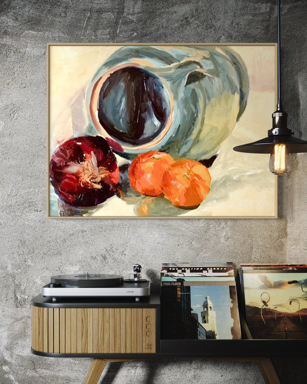 Fine Art Print - Red Onion Jug & Clementines by Juliane Porter
